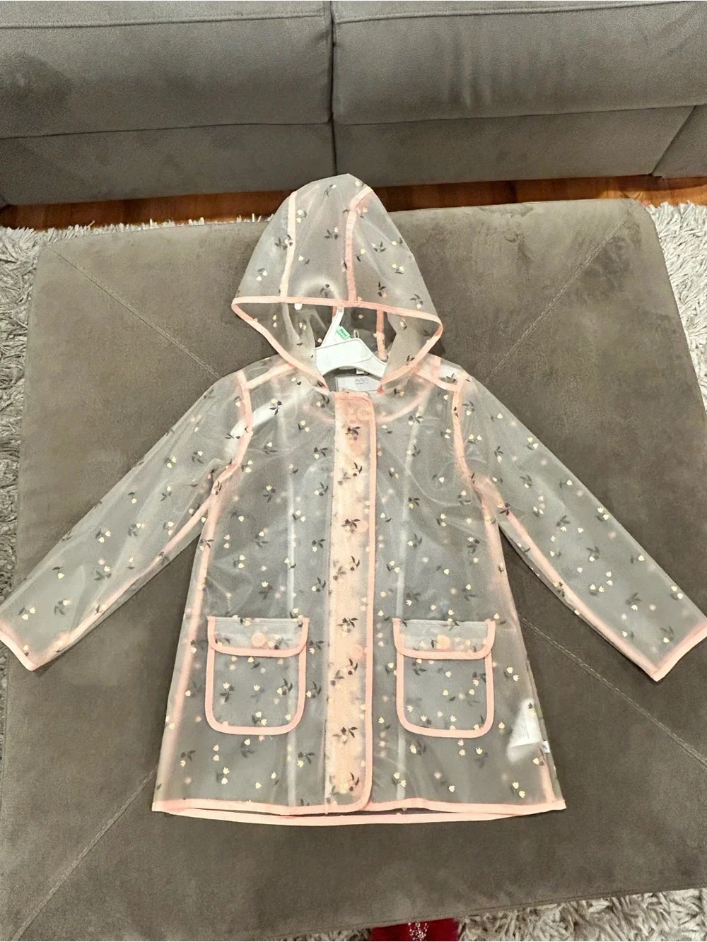 Cadet Rousselle Paris 5A Clear Floral Raincoat - Pink Trim